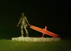 TOM MALEY THE DUKE ( BIG E )  BRONZE AND PAINTED STEEL EDITION OF 25